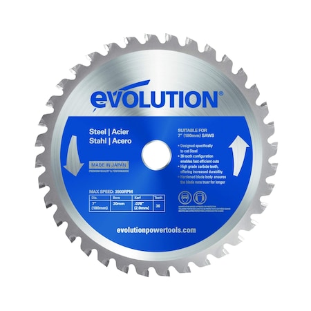 Evolution 7" Mild Steel Cutting Blade, 20mm Arbor 180BLADEST